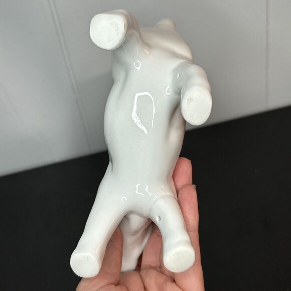 White Ceramic Cow Creamer 7” Rustic Farmhouse Chic - Picture 7 of 8